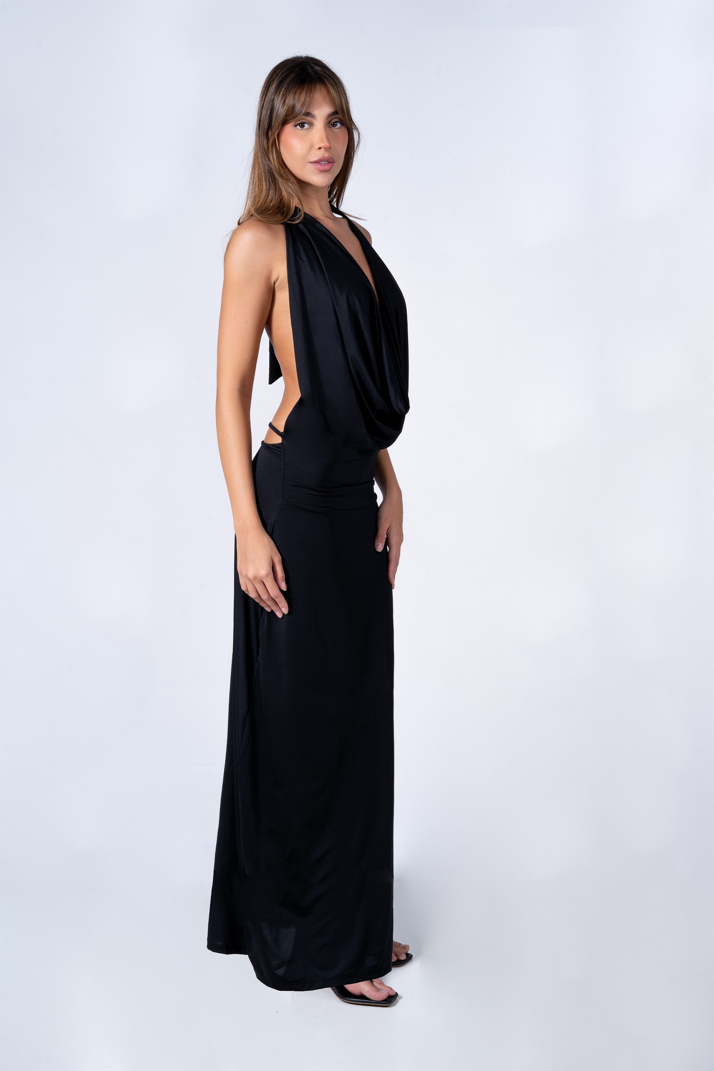 elektra maxi dress Elektra Pink Long Sleeve Maxi Dress-Kasheer Royalty