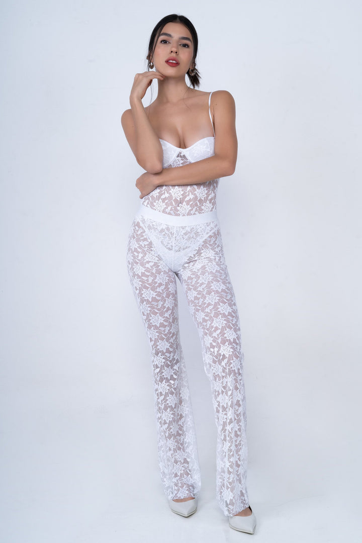 Flirt Lace Pants - Blanco