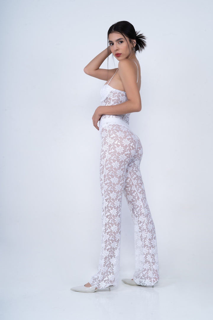 Flirt Lace Pants - Blanco