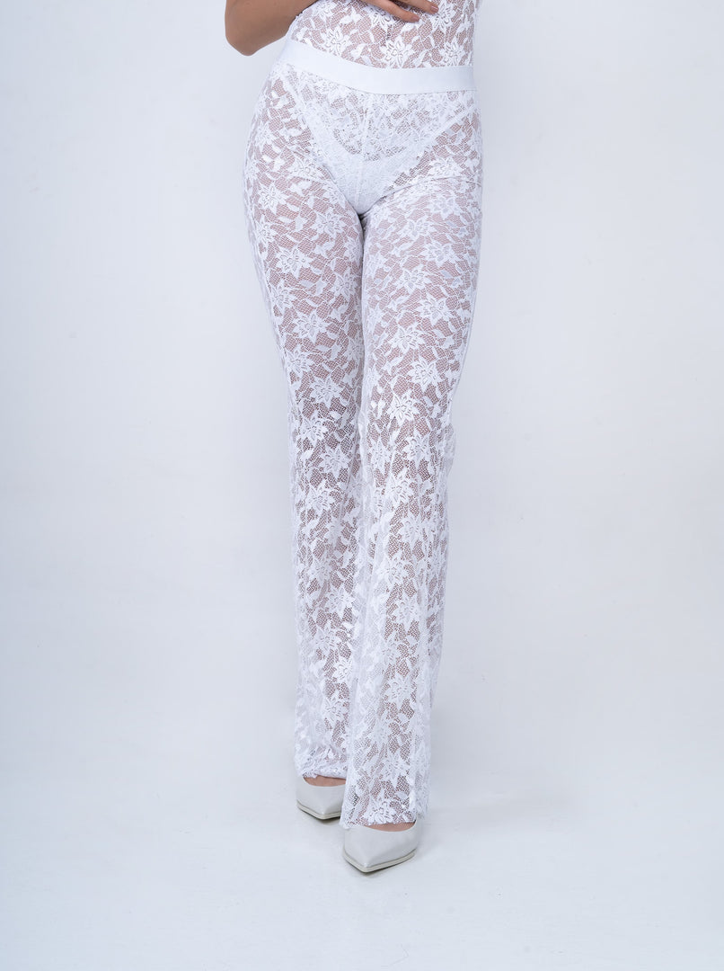 Flirt Lace Pants - Blanco