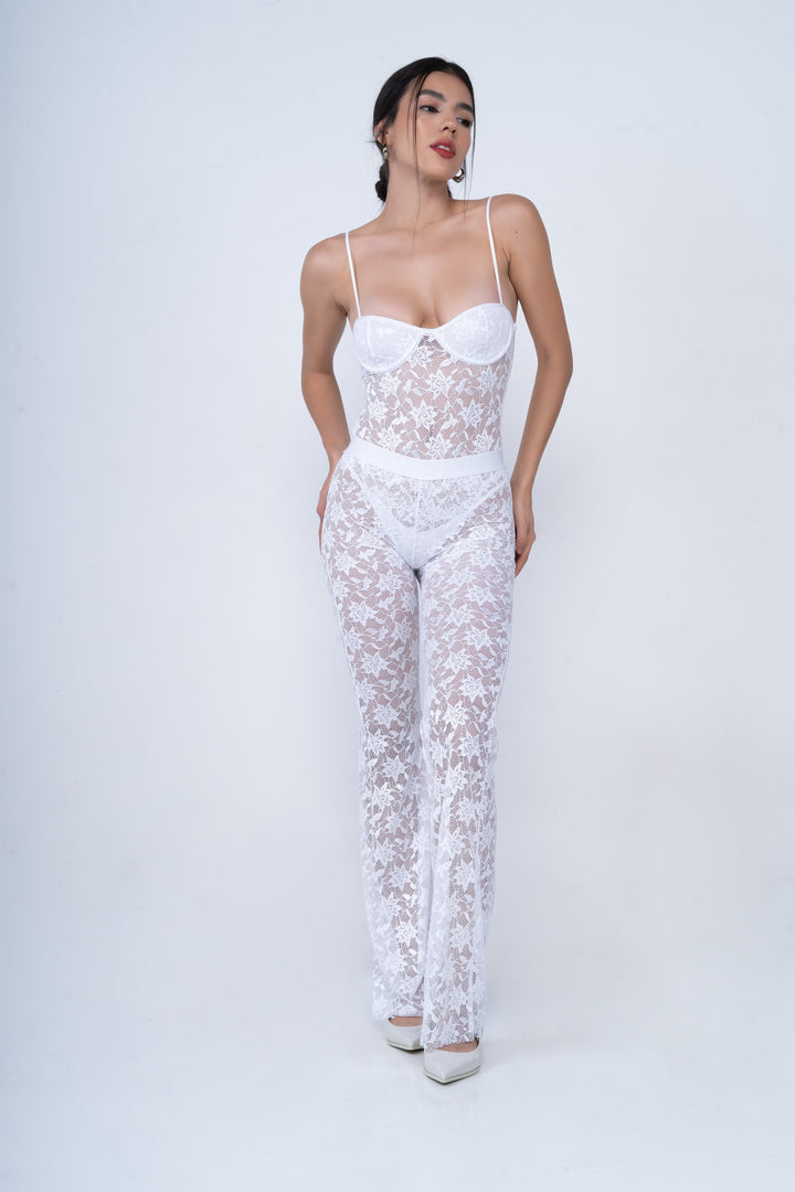 Flirt Lace Pants - Blanco